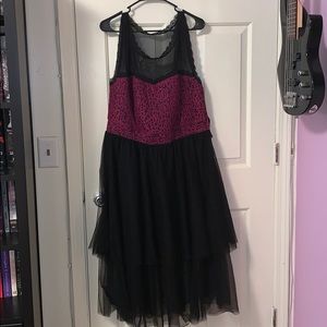 Torrid Lace and Mesh Pink & Blk Dress